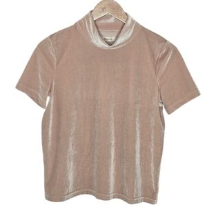 Madewell Light Pink Champagne Mockneck Top